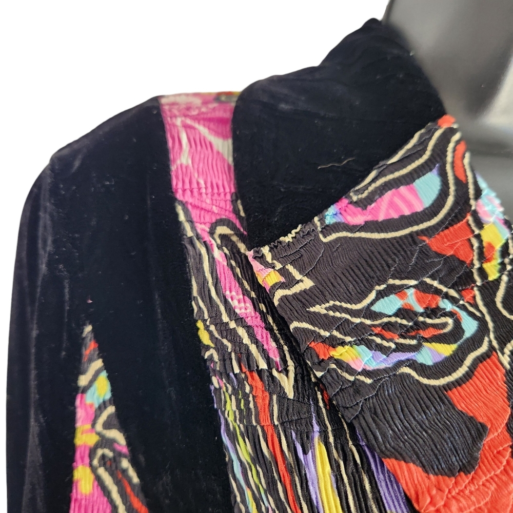 Alberto Makali Crop Velvet and Plise Cardigan Jacket Art to Wear Size M - Picture 6 of 14
